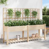  Vrtna saksija Bež 203,5 x 54 x 152,5 cm Čvrsto drvo jele | shoptok.hr