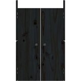 vidaXL Vanjska kuhinjska vrata crna 50x9x82 cm masivna borovina | shoptok.hr
