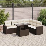  7-dijelni set vrtnih sofa od poliratana s jastucima smeđi | shoptok.hr