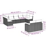  9-dijelni set vrtnih sofa od poliratana s jastucima crni | shoptok.hr
