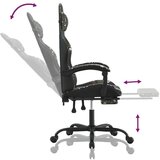  Okretna igraća stolica s osloncem crno-maskirna od umjetne kože | shoptok.hr