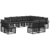  Set vanjskih sofa s jastukom 12 pcs Crna i tamno siva Poliester | shoptok.hr