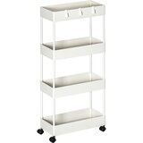 HOMCOM kuhinjski voziček jeklo, plastika 40D x 19Š x 90V cm belo, (5000242722) Cene
