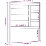  Uzglavlje za krevet crno 81 x 4 x 104 cm od masivne borovine | shoptok.hr