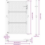  Vrtna vrata crna 100x150 cm čelična križna konstrukcija | shoptok.hr