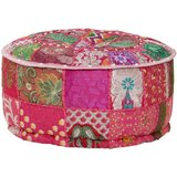 Tabure s patchworkom okrugli pamučni 40 x 20 cm ružičasti | shoptok.hr