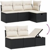  5-dijelna vrtna garnitura od poliratana s jastucima crna | shoptok.hr
