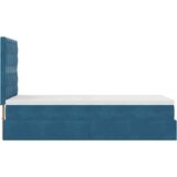  Otomanski posteljni okvir z vzmetnicami moder 80x200cm žamet | Shoptok.si