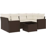  7-dijelni set vrtnih sofa od poliratana s jastucima smeđi | shoptok.hr