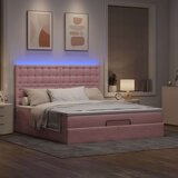 vidaXL Okvir kreveta s madracima ružičasti 180x200cm baršunasti Cijene