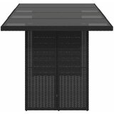  Vrtni stol sa staklenom pločom crni 190x80x74 cm od poliratana | shoptok.hr