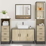 vidaXL 4-dijelni set kupaonskog namještaja boja hrasta sonome drveni | shoptok.hr
