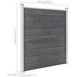  Vrtna ograda od WPC-a 1045 x 186 cm siva | shoptok.hr