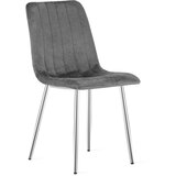 Lava stolica - tamno sivi baršun / kromirane noge x 1 | shoptok.hr
