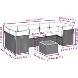  Vrtna sedežna garnitura 8-delna z blazinami črn poli ratan, (21093378) | Shoptok.si