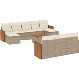 vidaXL 11-dijelni set vrtnih sofa od poliratana s jastucima bež | shoptok.hr