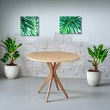 Ragaba Okrogla raztegljiva jedilna miza z mizno ploščo v jesenovem dekorju 45x90 cm Jubi – | Shoptok.si
