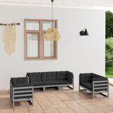 Maison Chic Seti vrtnega pohištva - Vrtna garnitura - Vrtni pohištvo set 7-delna z blazinami trdna borovina, (21803743) | Shoptok.si