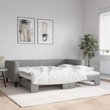  Dnevni krevet na razvlačenje svjetlosivi 90 x 190 cm od tkanine | shoptok.hr