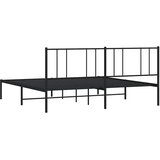  Metalni okvir za krevet s uzglavljem crni 193x203 cm | Eponuda.com