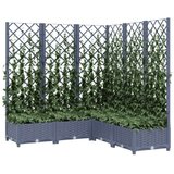  Cvetlično korito z oporno mrežo temno sivo 120x120x121,5 cm PP, (20601783) | Shoptok.si