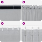  Zavjese sa zavjesama 2 pcs Tamnosiva 140 x 175 cm Poliester | shoptok.hr