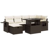 vidaXL 7-dijelni set vrtnih sofa od poliratana s jastucima smeđi | shoptok.hr