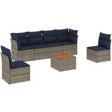  7-dijelni set vrtnih sofa od poliratana s jastucima sivi | shoptok.hr