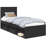  Konstrukcija postelje Črna 75 x 190 cm Masivno borovo les, (5000103682) | Shoptok.si