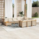  11-dijelni set vrtnih sofa od poliratana s jastucima crni 55 x 55 x 36 cm | shoptok.hr