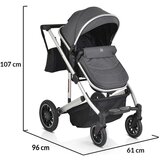 Cangaroo kolica za bebe 3u1 Thira Grey, 0m+