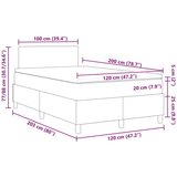  Krevet s box springom s krem madracem 120x200 cm Baršunasta tkanina | shoptok.hr