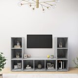 3 TV ormarići 3 kom boja betona 107x35x37 cm konstruirano drvo - Beton siva 3 | shoptok.hr