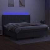  Krevet box spring s madracem LED tamnosivi 200x200 cm tkanina | shoptok.hr
