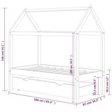 vidaXL Okvir za dječji krevet s ladicom od masivne borovine 80x160 cm | shoptok.hr