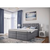MID.YOU POSTELJA BOXSPRING 140 cm x 200 cm , tekstil, leseni material srebrne barve | Shoptok.si