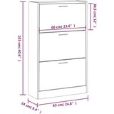 Ormarić Omarica za čevlje črna 63x24x103 cm inženirski les, (20809470) | Shoptok.si