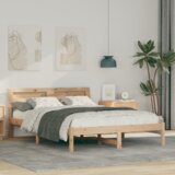  Krevetna konstrukcija Smeđa 140 x 190 cm Čvrsta borova drva | shoptok.hr