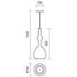  Redo 01-2937 - Luster AMBIX na sajli 1xE27/42W/230V, prečnik 18 cm, zlatna | Eponuda.com