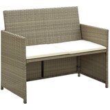 Maison Chic Vrtni kavč - Zunanji kavč dvosed z blazinami bež poli ratan, (22041839) | Shoptok.si