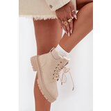 Boto Ladies insulated boots with fur and zipper light beige Tharika | Shoptok.si