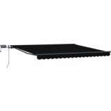 vidaXL ročna retractibilna tenda s LED Črna 450x350 cm, zamenjava tkanine za tenda 4.5x3.5 m okvir Črna | Shoptok.si