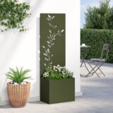 vidaXL Vrtni Sadič s Dekorativnom Pločom Srebrna 50 x 140 cm | shoptok.hr