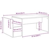  Stolić za kavu Sonoma hrast 90 x 45 x 35 cm Konstruirano drvo | shoptok.hr