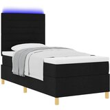 LED Box Spring Krevet s madracem Crna 100 x 200 cm tkanina | shoptok.hr