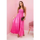 Kesi Włoski Women's viscose dress with elastic top pink | shoptok.hr