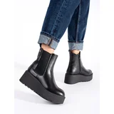 SEASTAR Women's black Chelsea boots on a wedge