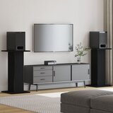 vidaXL Stojala za zvočnike 2 kosa Siva Sonoma 30x30x40 cm Umetni les Črn les | Shoptok.si