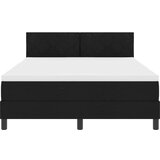 vidaXL Postelja z vzmetnico & LED Črna 140x200 cm Tkanina | Shoptok.si