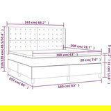  Krevet box spring s madracem LED sivi 160x200cm od umjetne kože | shoptok.hr